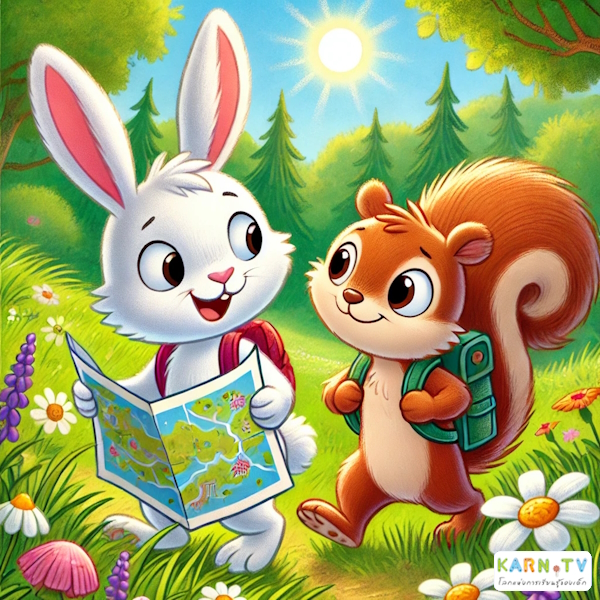 การ์ตูนสำหรับเด็ก ในรูปแบบ นิทานการ์ตูนสองภาษา เรื่อง The Adventure of Benny the Bunny หน้า 3